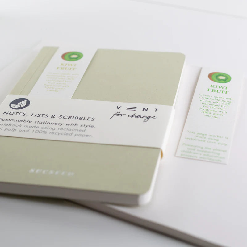 Recycled Notebook - Kiwi Fruit - A6 - The Plastic Free Co.