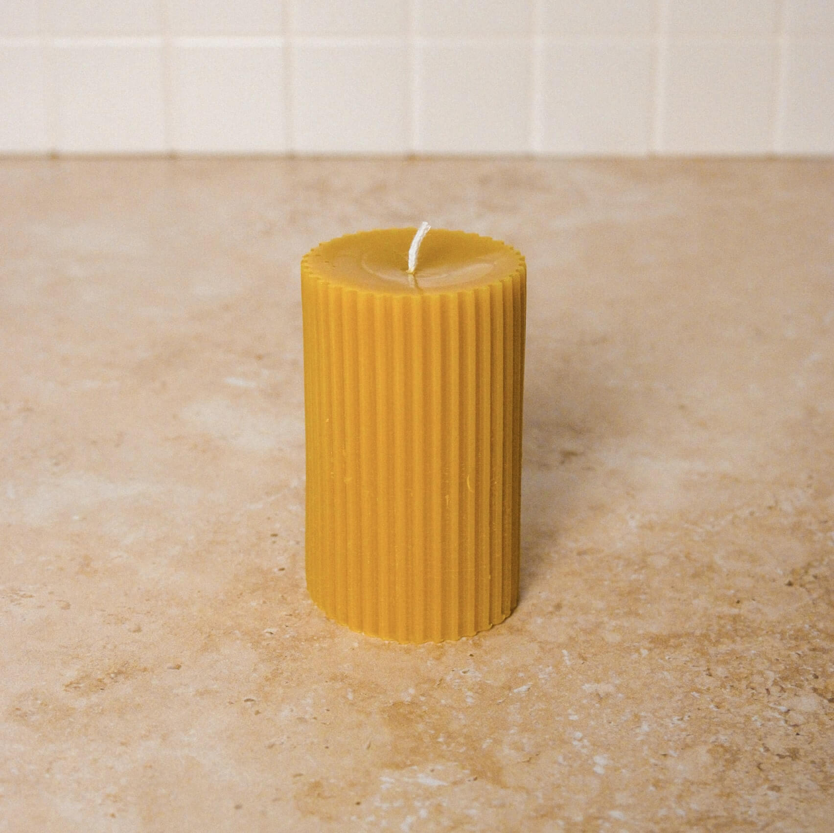 Ribbed Pillar Candle - The Plastic Free Co.
