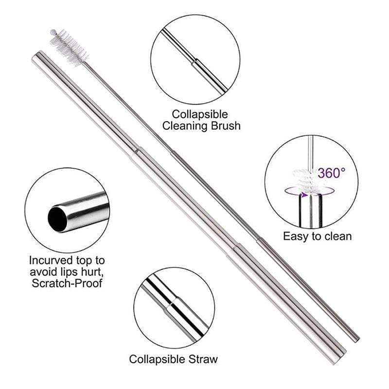 Collapsible Metal Straw + Travel Case - Plastic Free Amsterdam