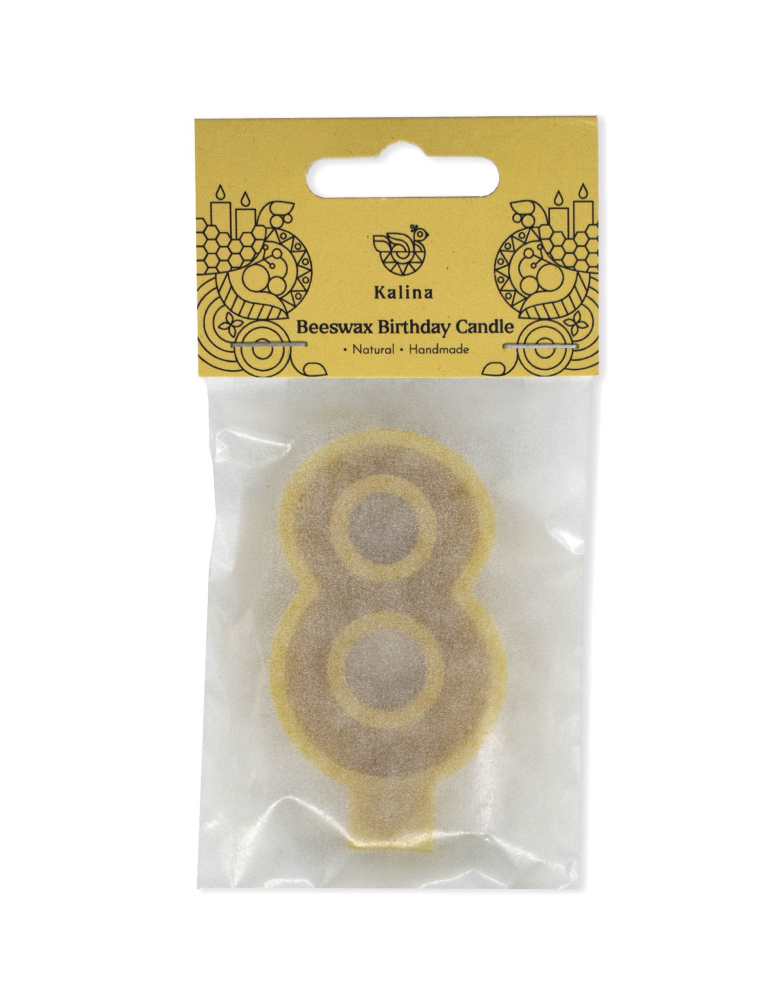Natural Beeswax Birthday Number Candle - Plastic Free Amsterdam