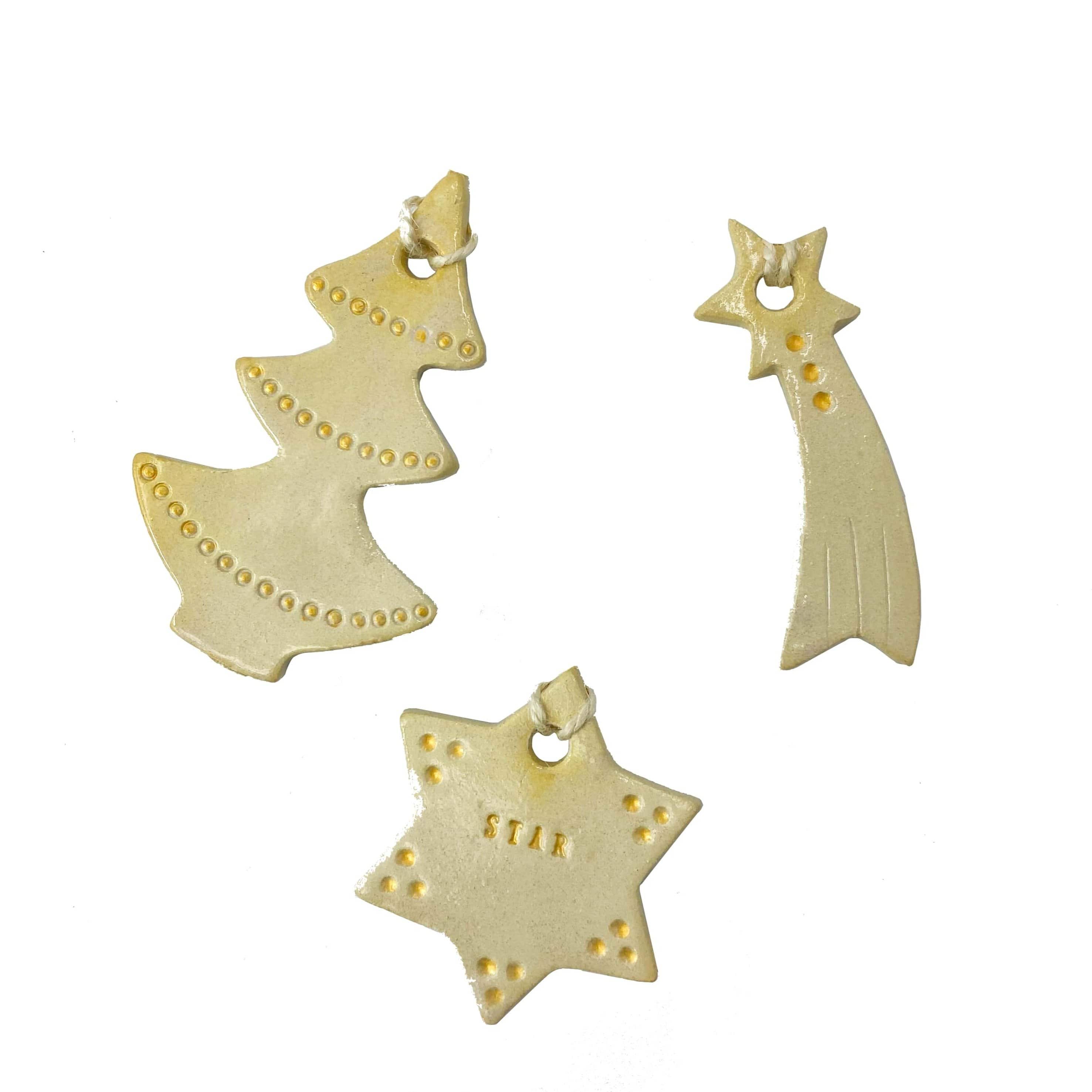 Ceramic Christmas Tree Hangers - Set - Plastic Free Amsterdam