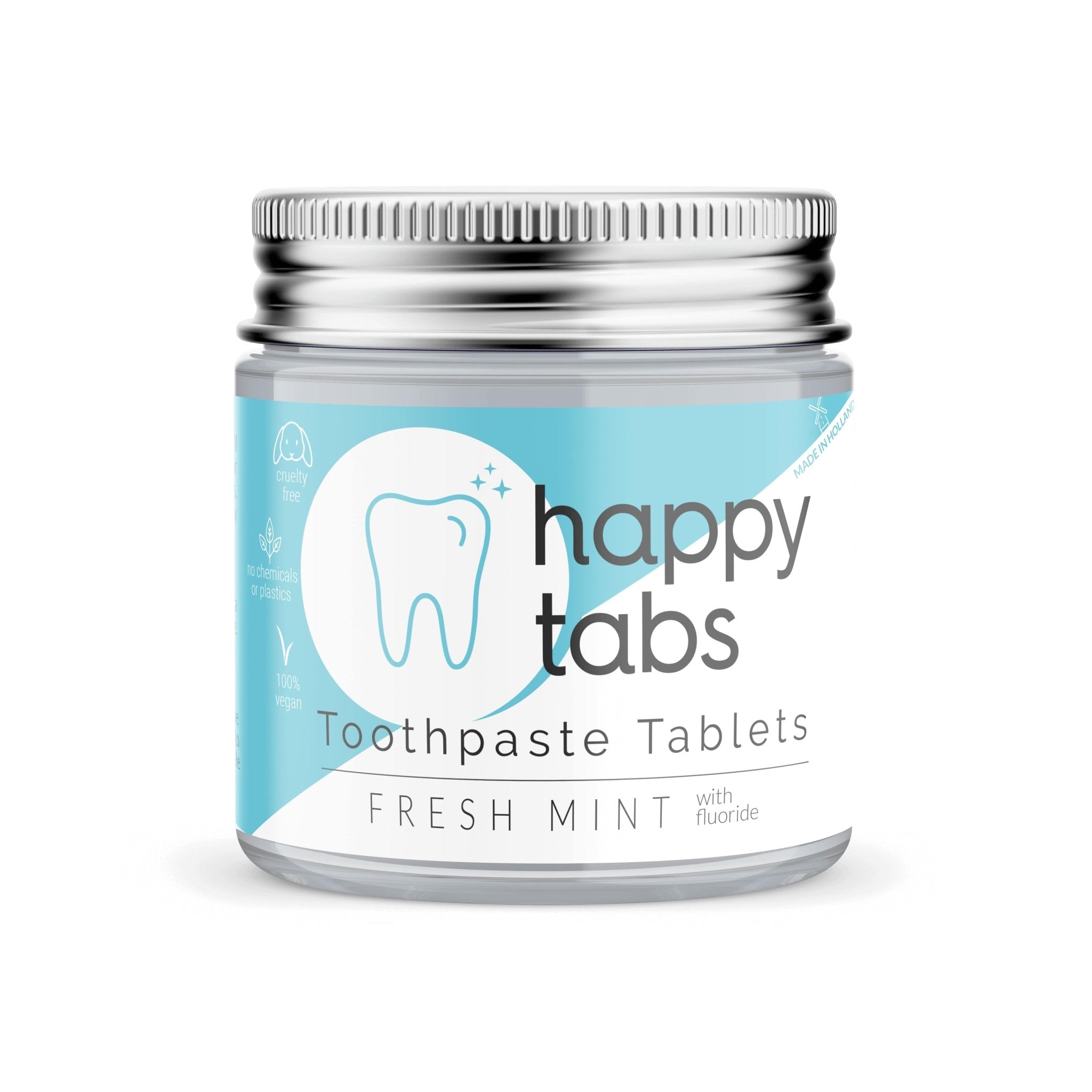 Toothpaste Tablets with Fluoride - Fresh Mint - Plastic Free Amsterdamtoothpaste